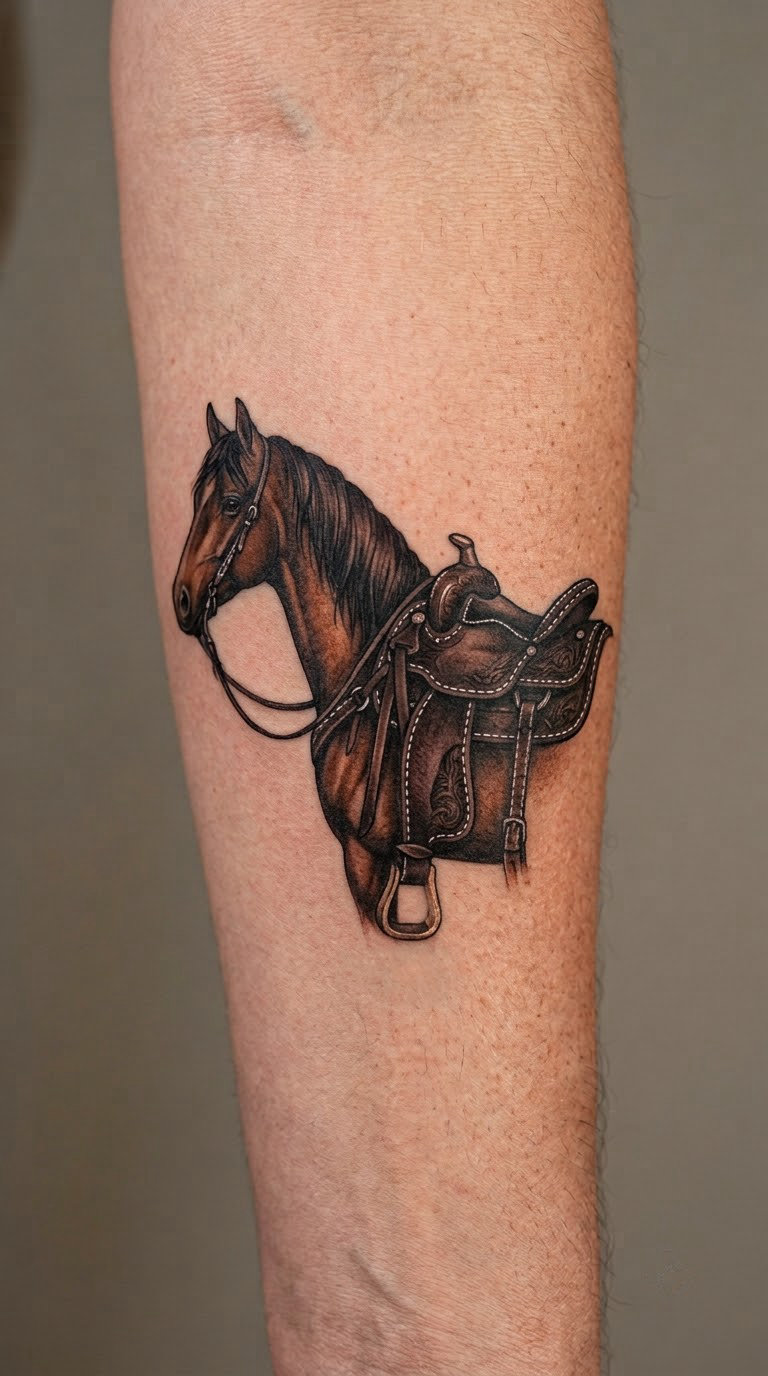 Horse Leg and Saddle Detail