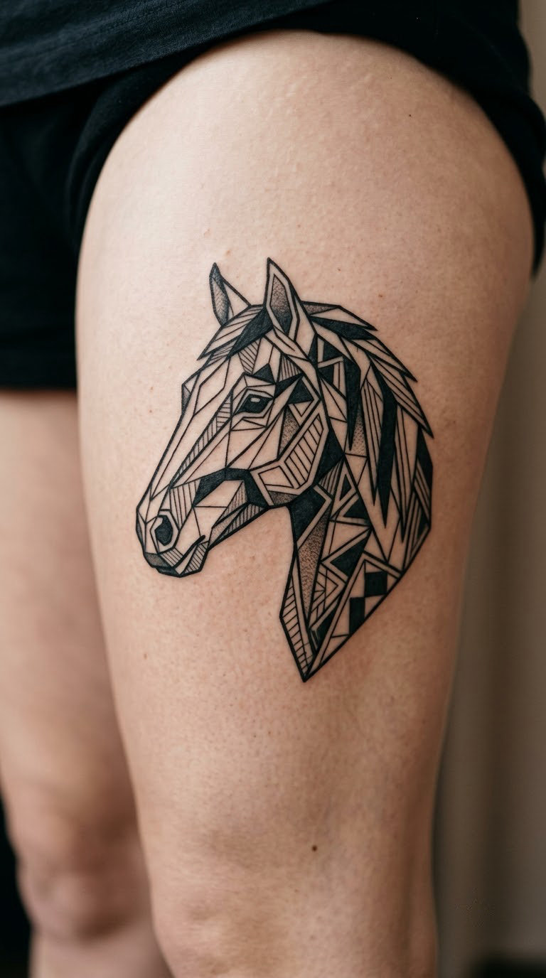 Geometric Horse Portrait