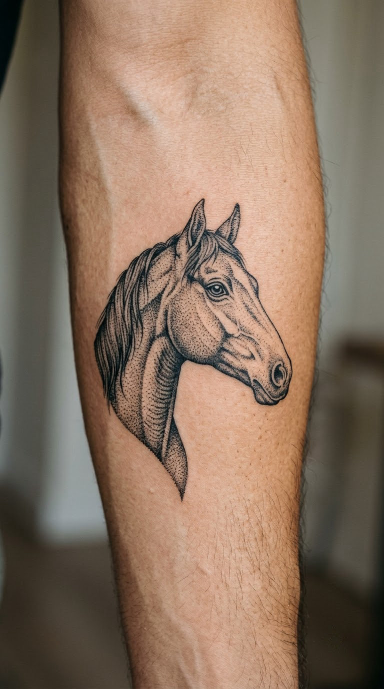 Horse Head in Dotwork