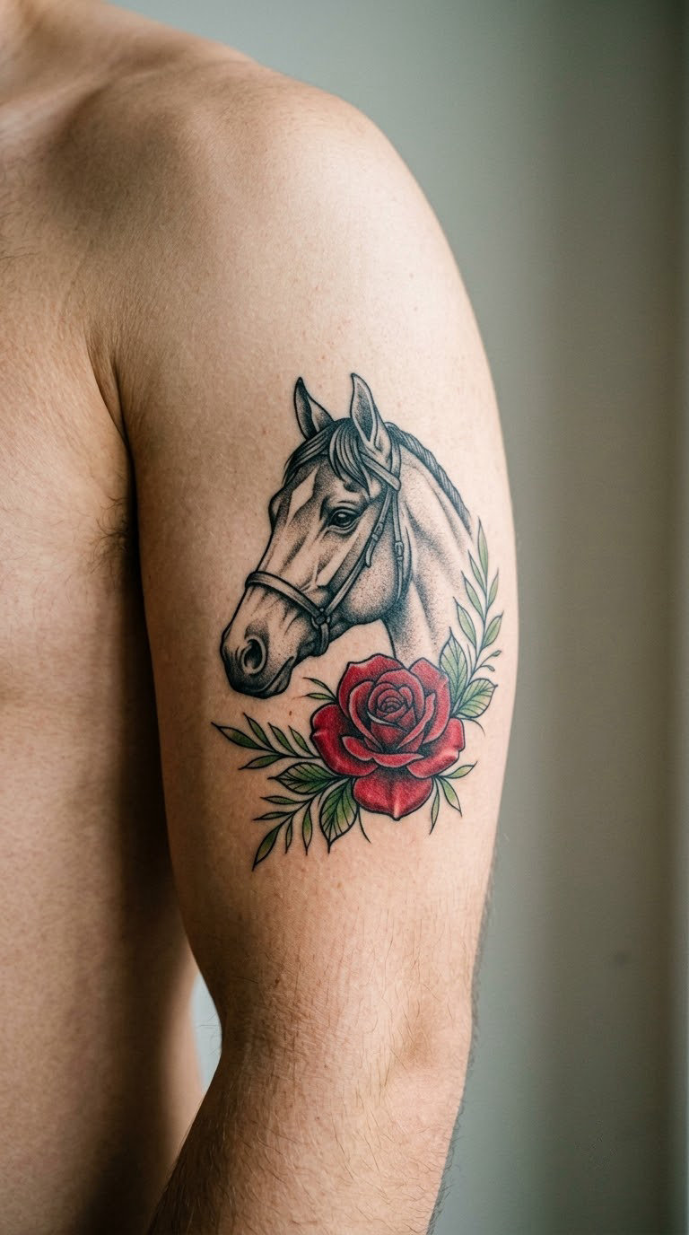Horse and Rose Combination