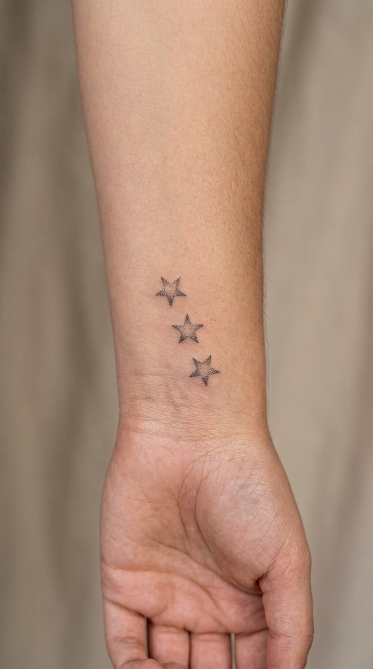 Three Small Stars in Dotwork