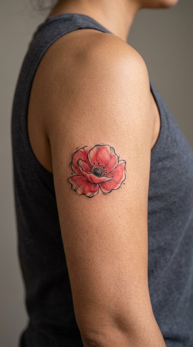 Single Poppy in Watercolor