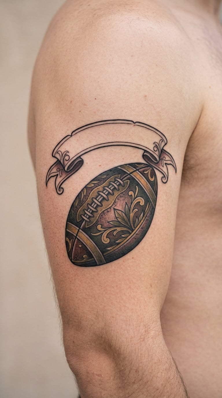 Traditional Football with Banner