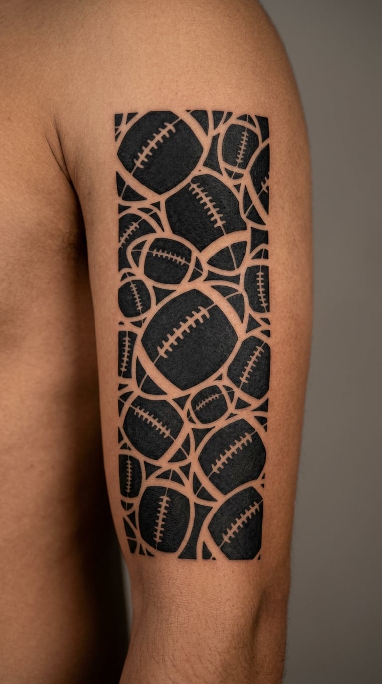 Abstract Football Sleeve Panel