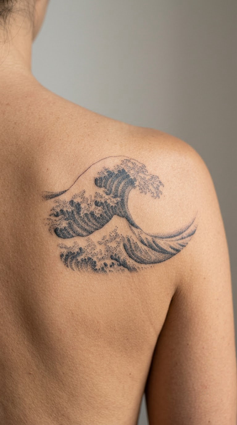 Dotwork Ocean Swell