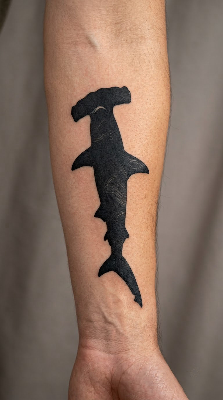 Hammerhead Shark in Blackwork