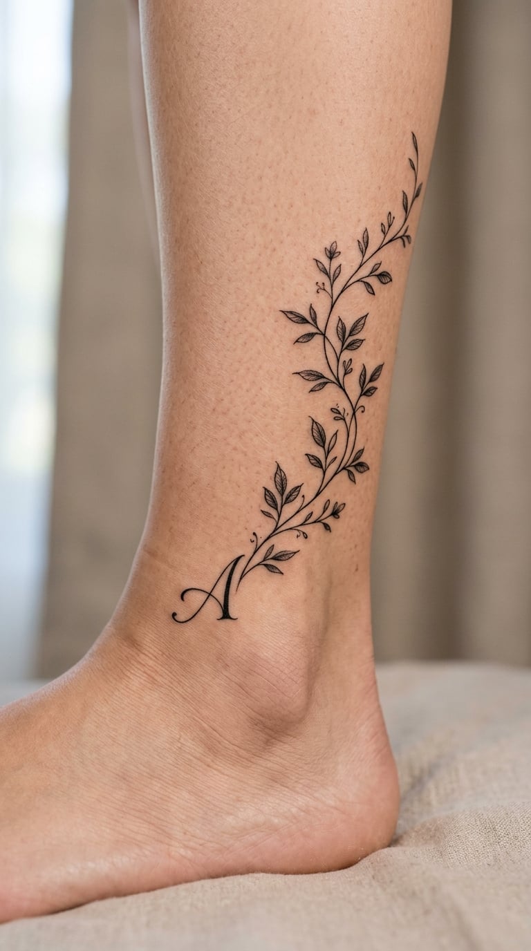 Vine Climbing from an Initial on the Ankle