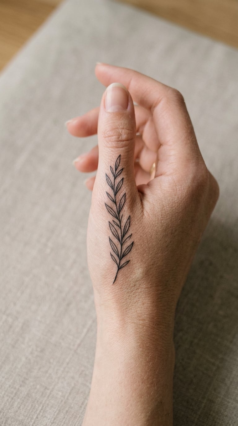 Small Laurel Branch on the Back of the Hand