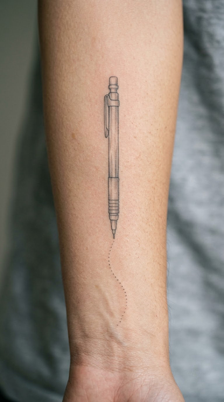 Mechanical Pencil with Graphite Marks