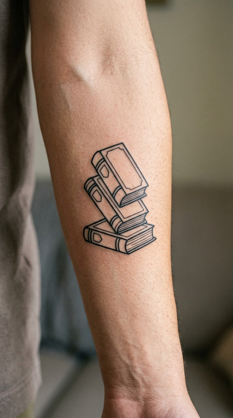 Stack of Three Novel Books