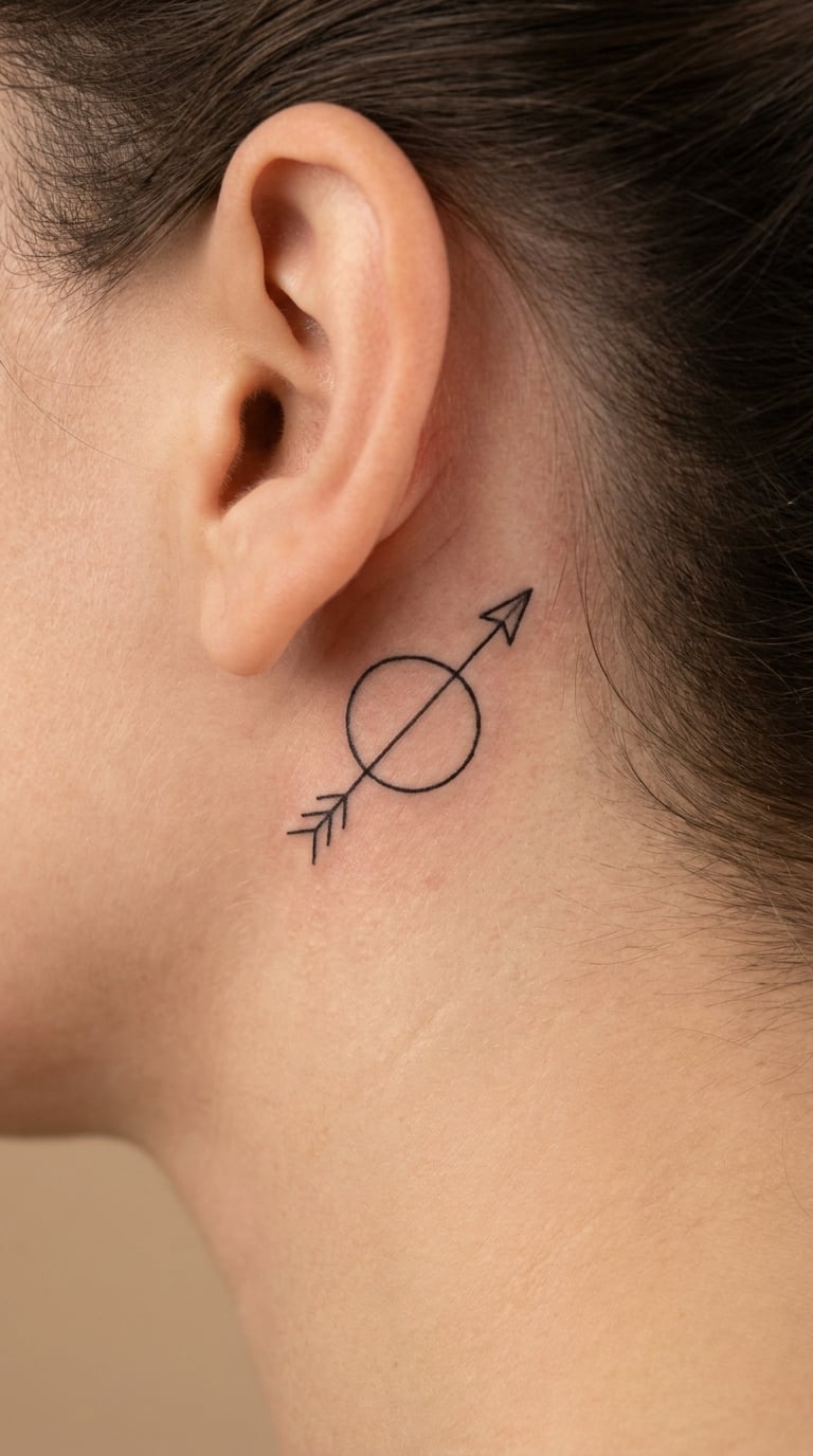 Tiny Arrow Passing Through a Circle