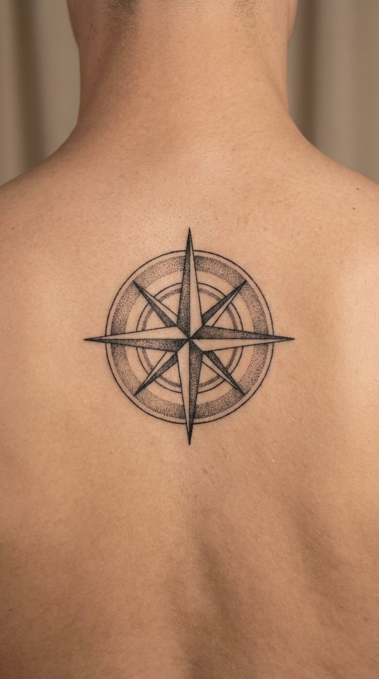 Dotwork Compass Rose