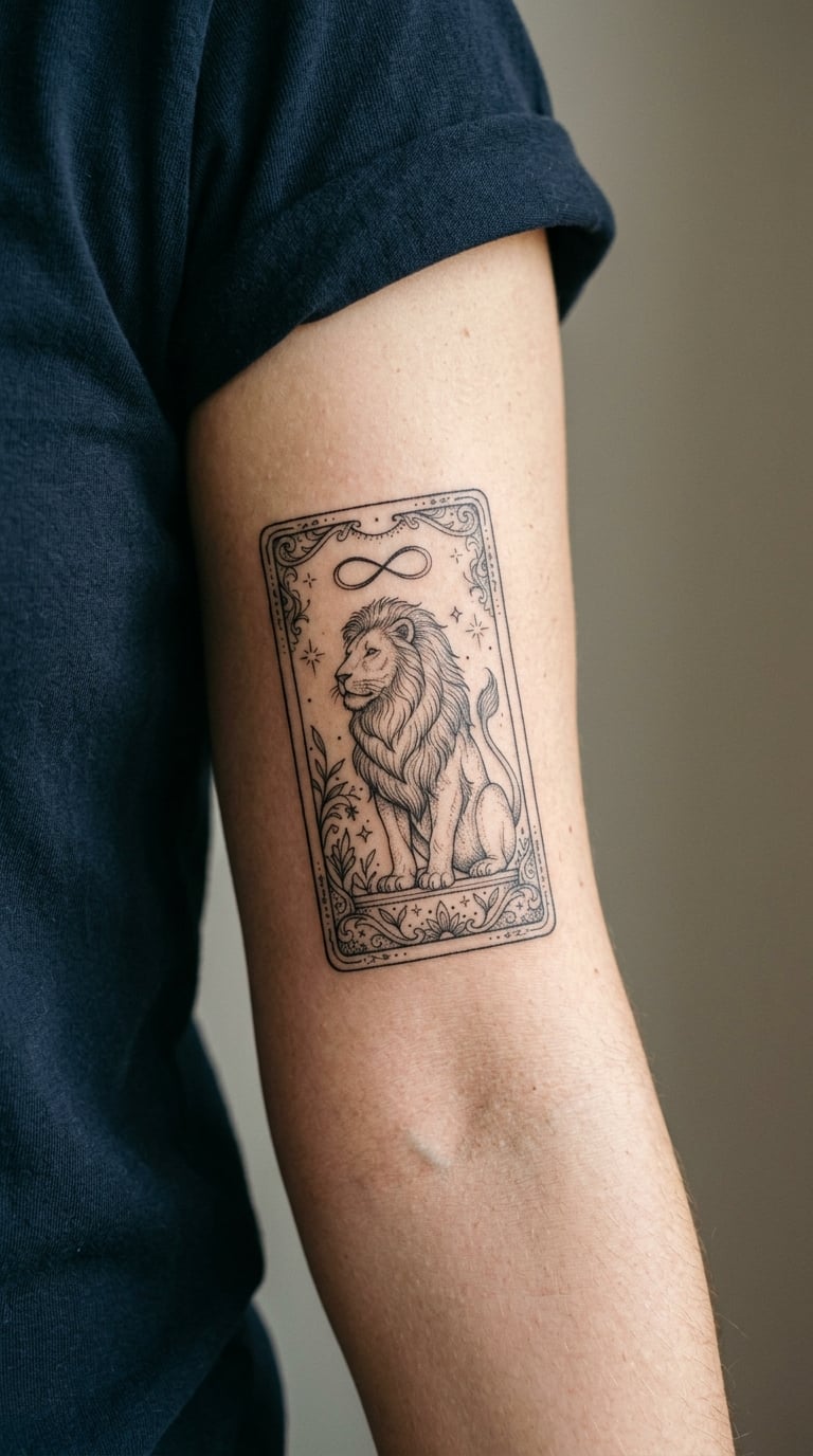 The Strength Tarot Card on the Inner Arm