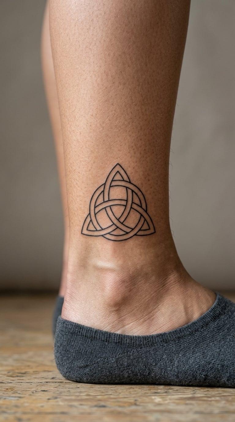 Triquetra or Triple Goddess on the Ankle or Hip