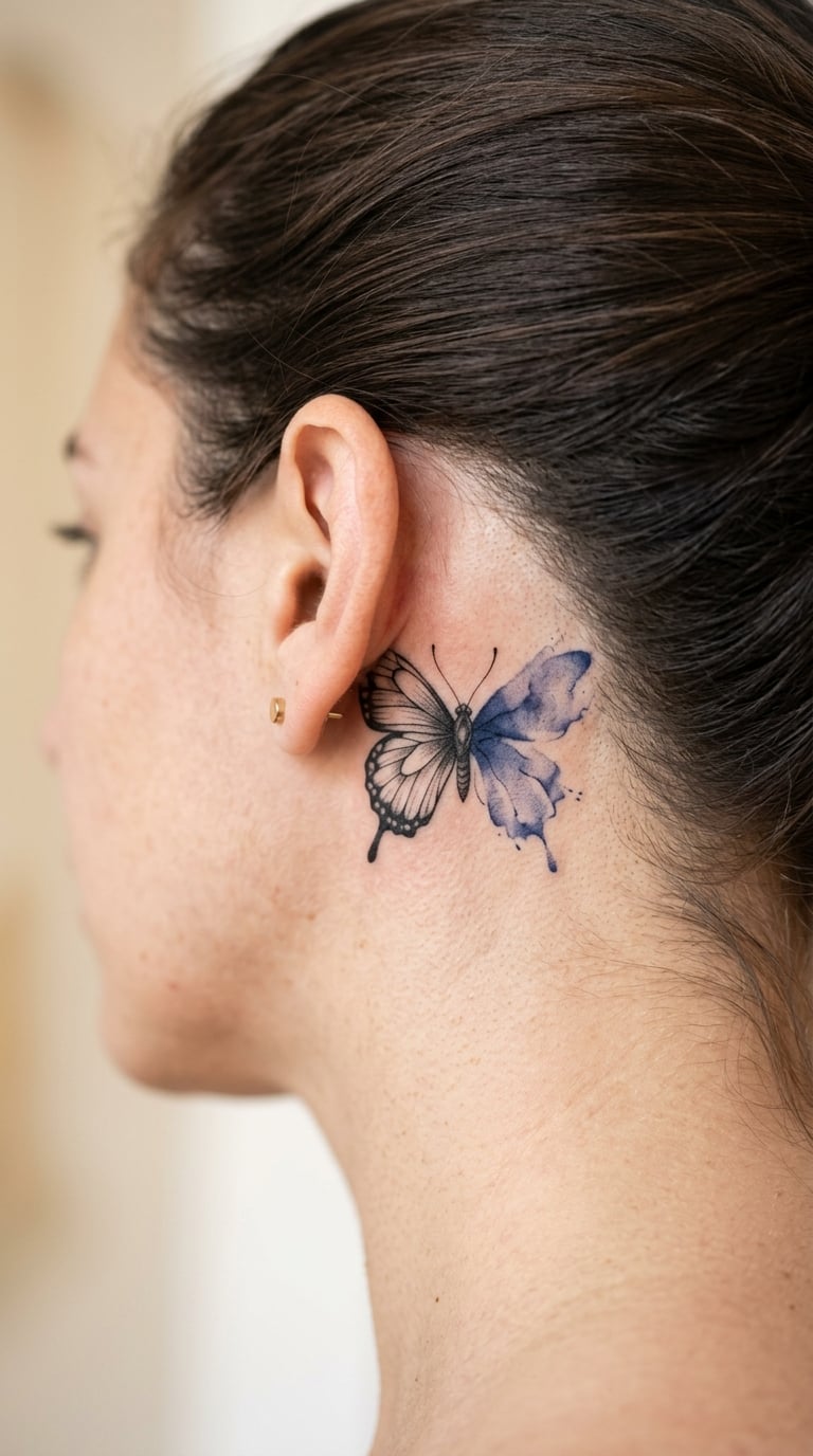 Butterfly With One Wing in Watercolor