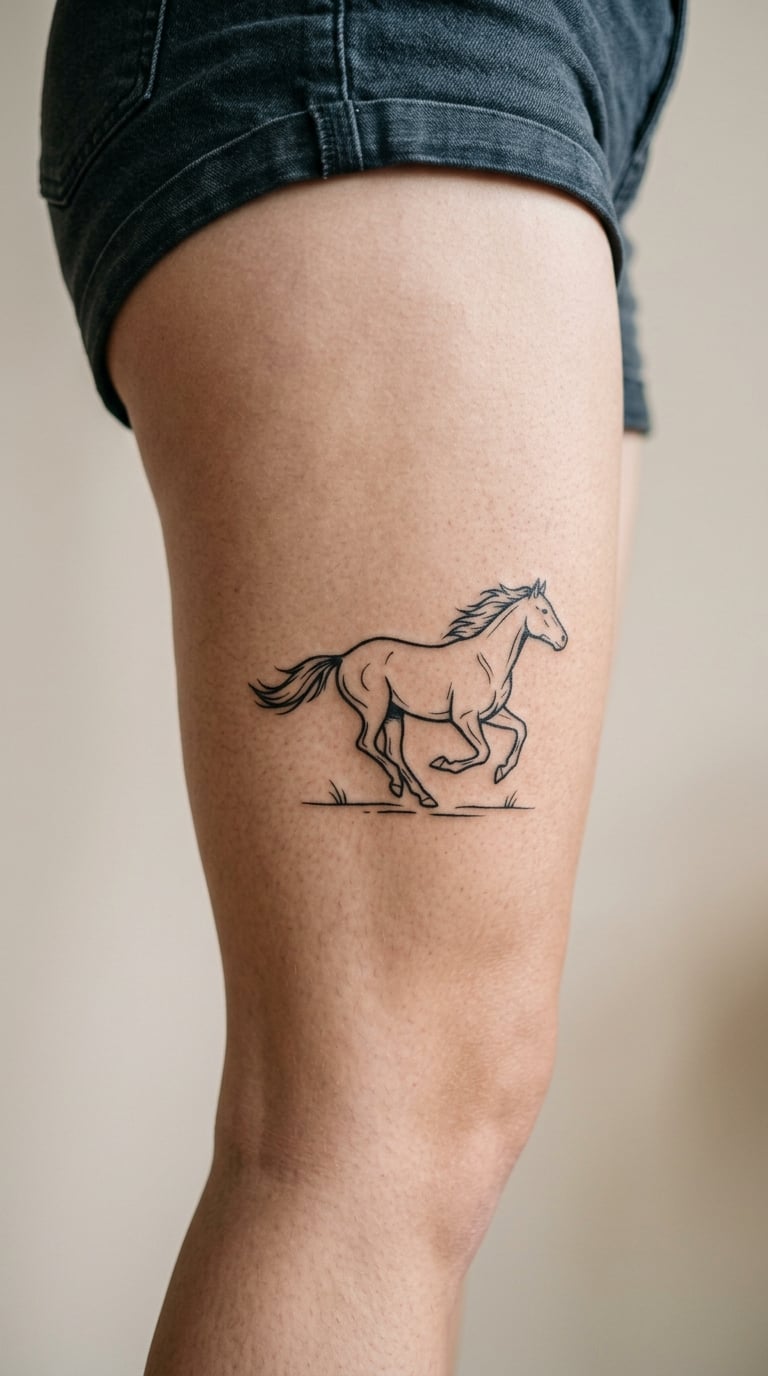 Wild Horse Running Across a Minimal Field