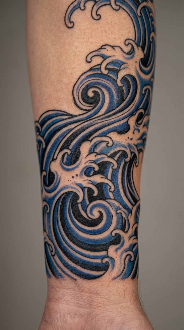 Ocean Waves Wrapping Around an Arm