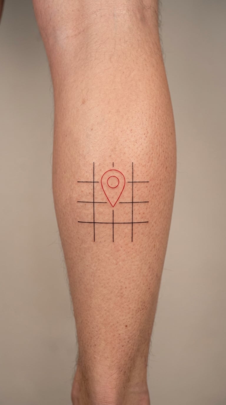 Map Pin and Open Coordinate Grid