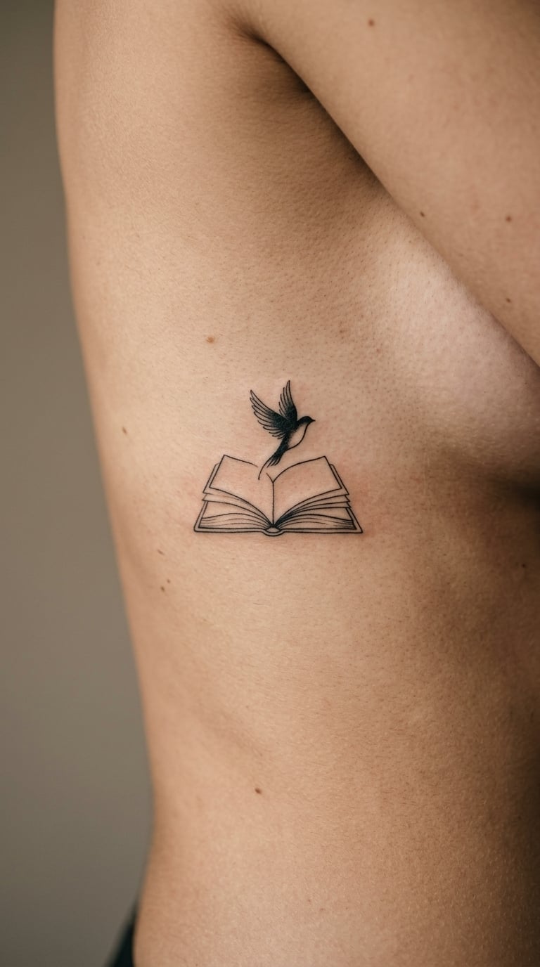 Open Book With a Bird Taking Flight