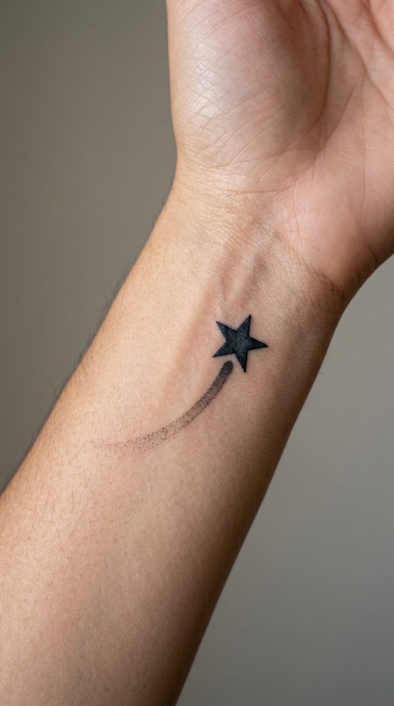 Shooting Star With a Long Minimal Trail