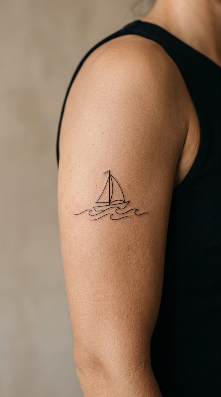 Sailboat Crossing Simple Waves