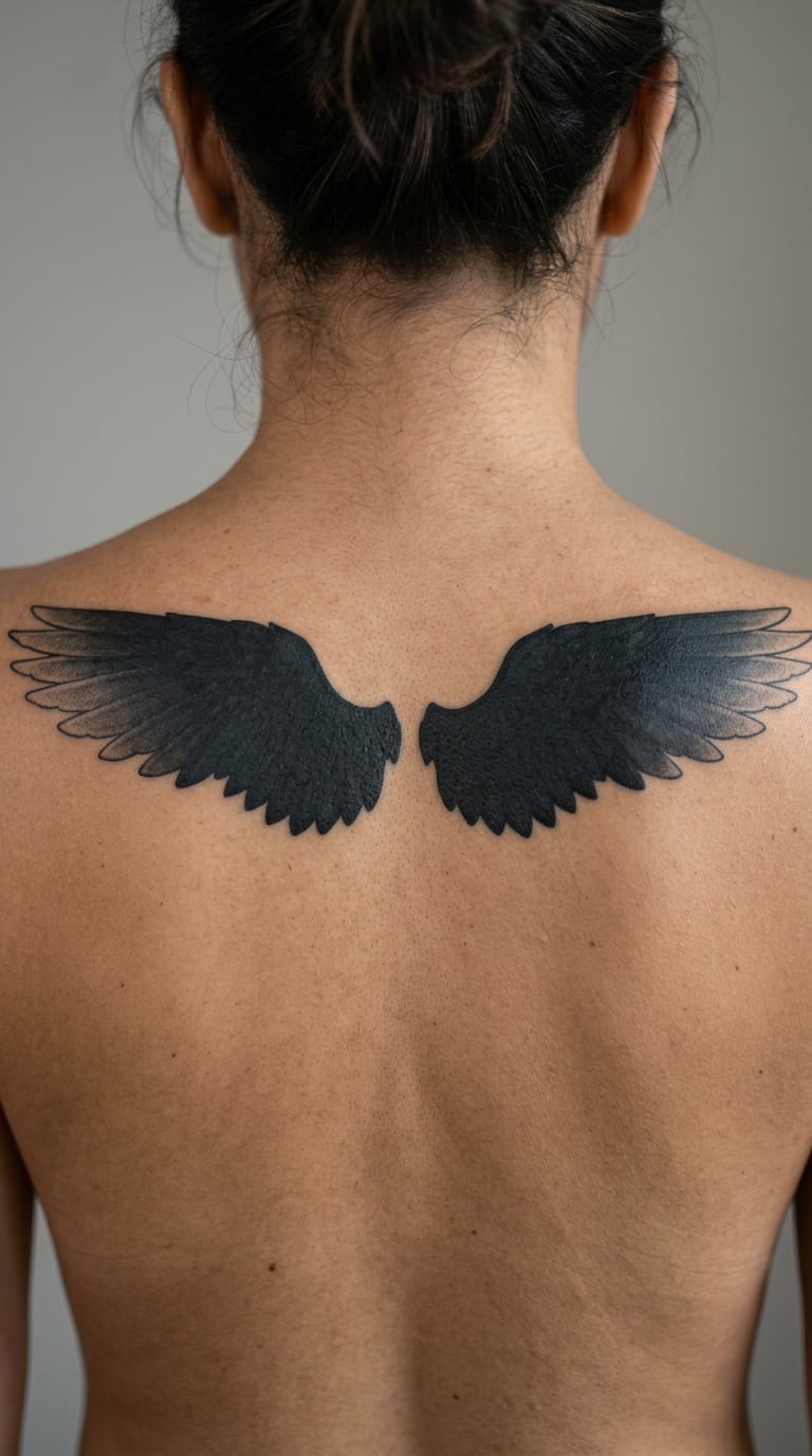 Open Wings in Blackwork