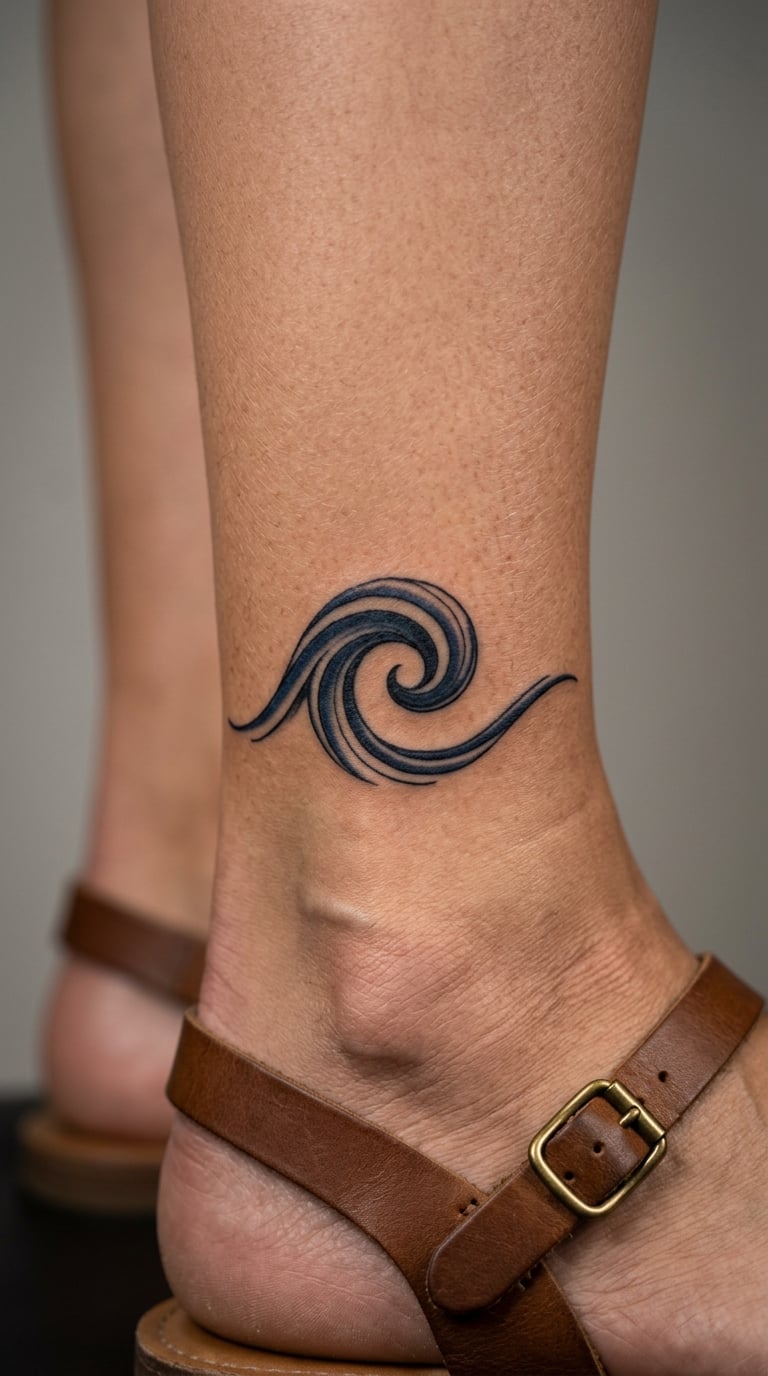 Wave Cresting Into a Spiral
