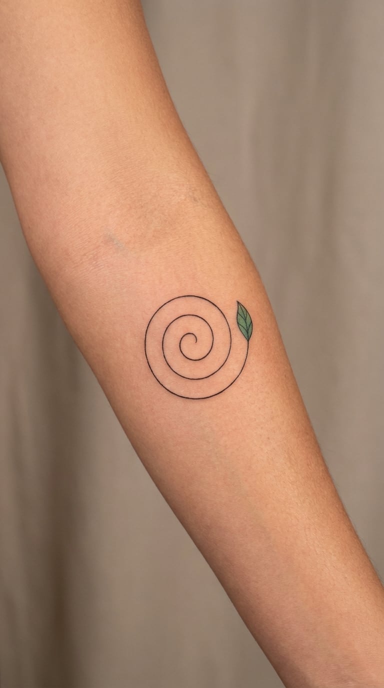 Spiral With a New Leaf at Its End