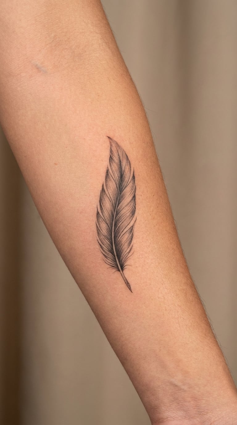 Phoenix Feather in a Vertical Micro-Realism Design
