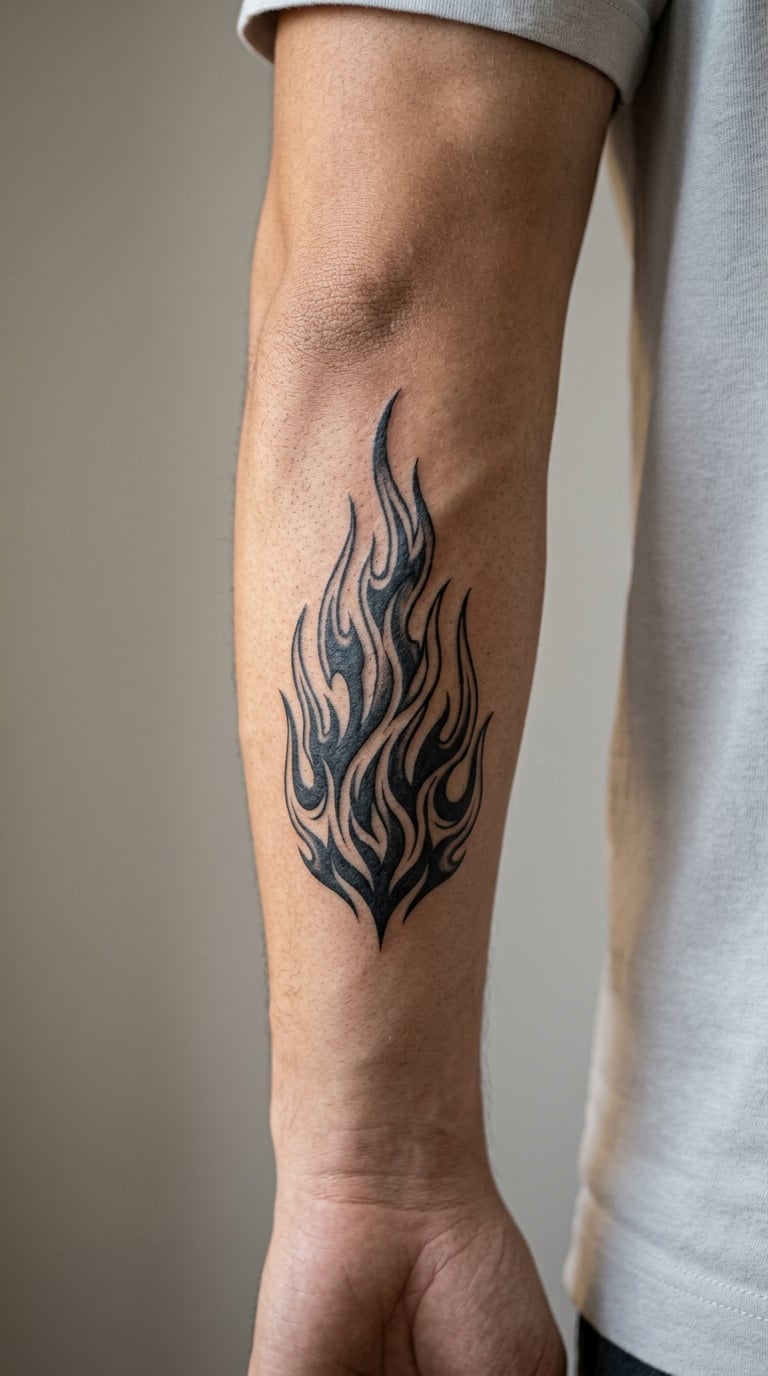 Rising Flame in Blackwork