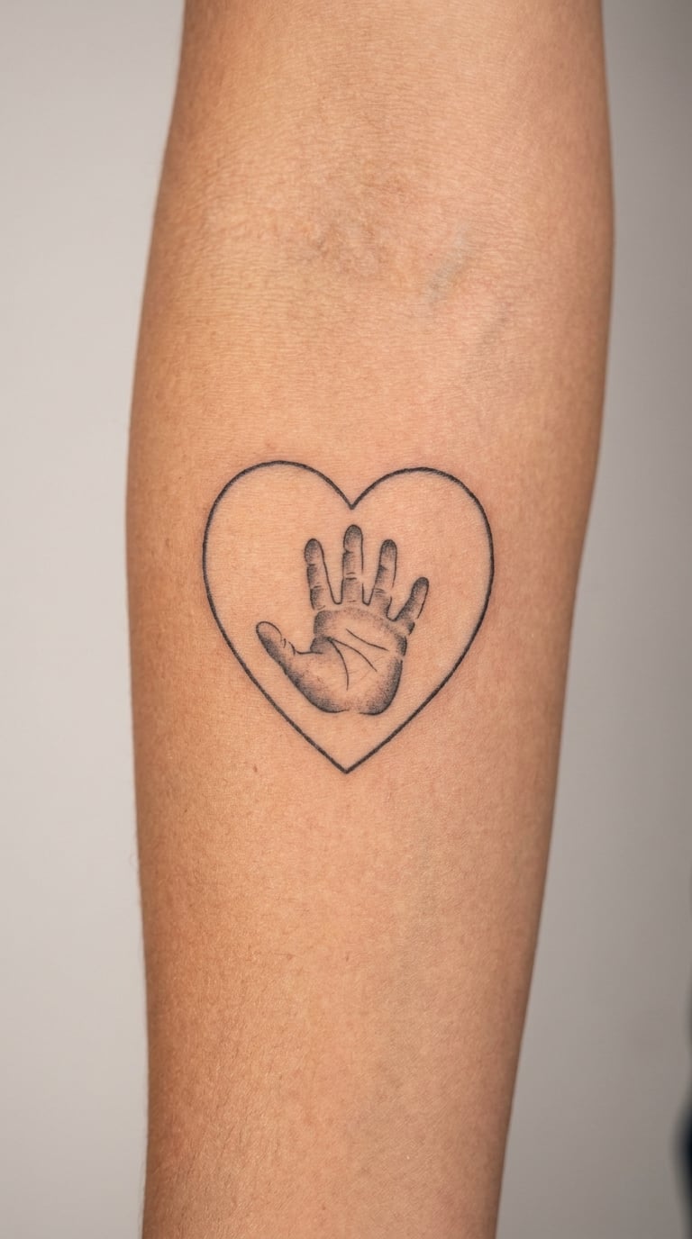 Heart Containing a Family Handprint