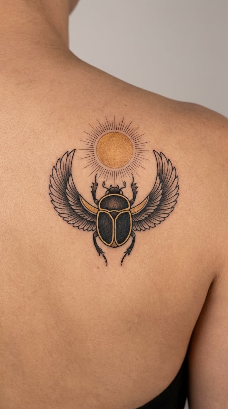 Scarab Beetle with a Sun Disk