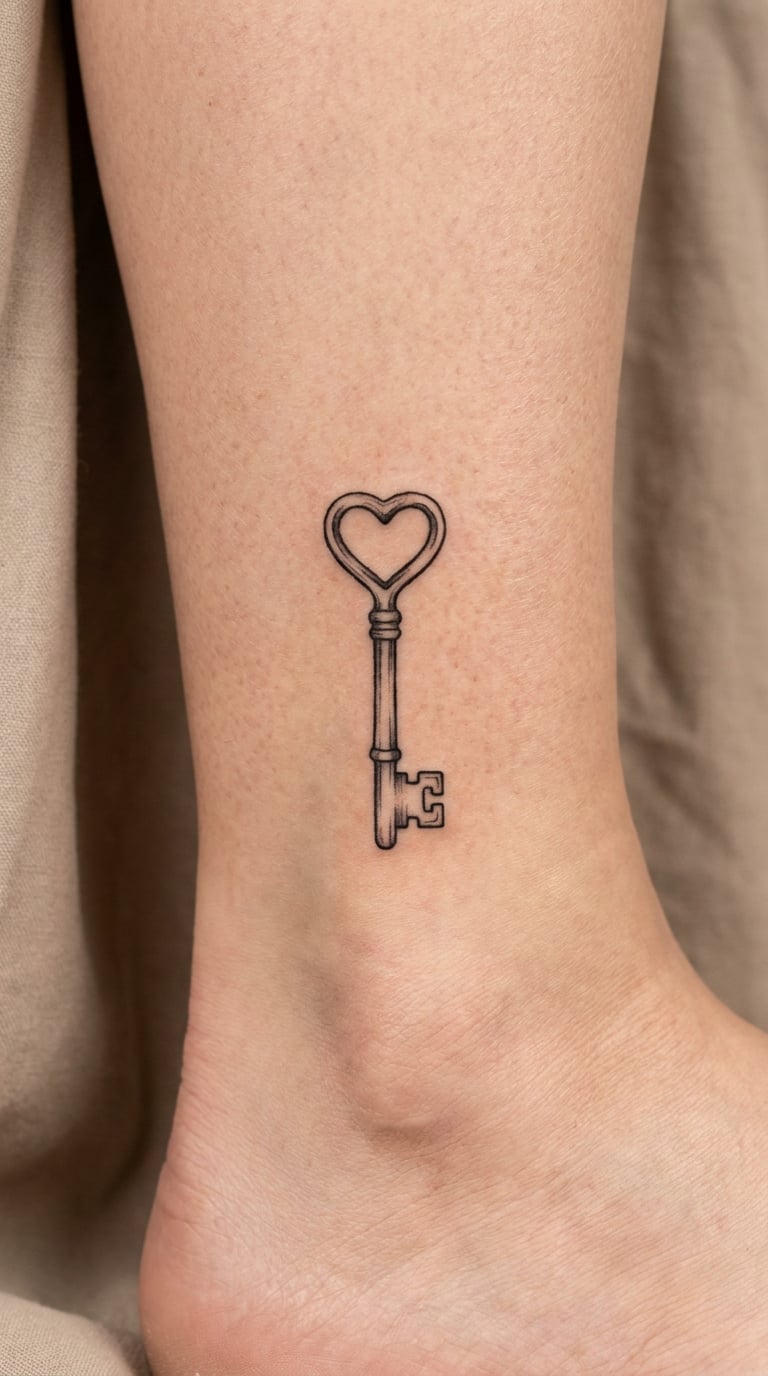 Key with a Heart-Shaped Bow