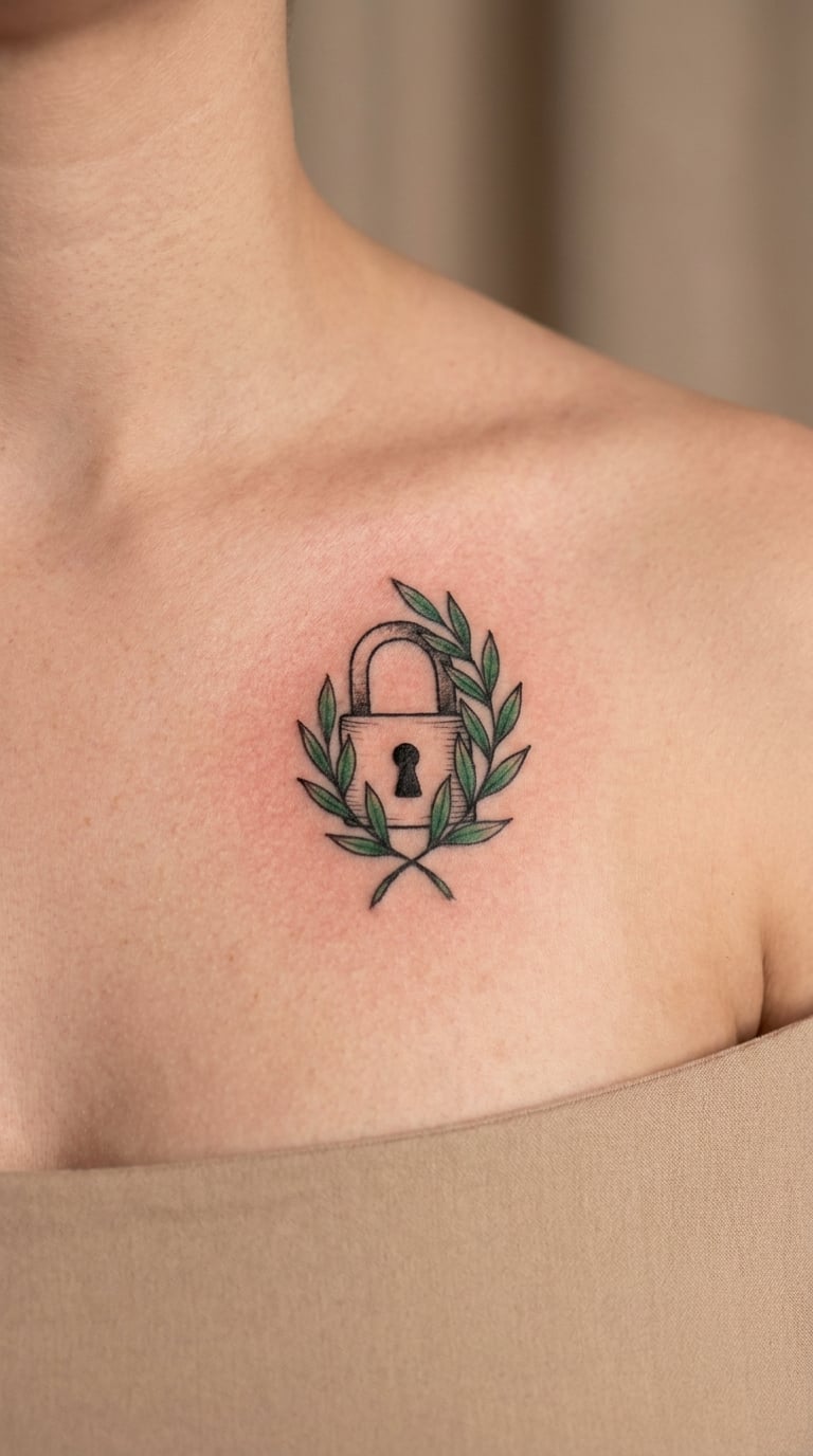 Padlock Wrapped in Laurel