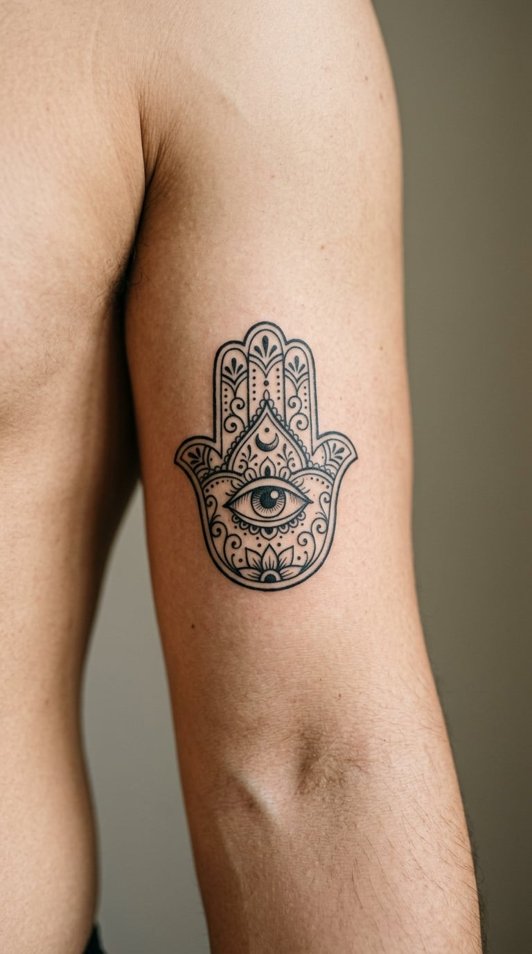 Hamsa Hand with a Central Eye