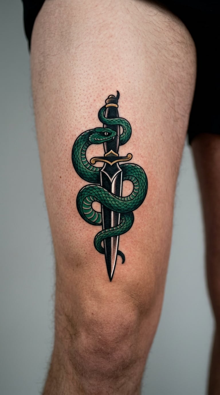 Snake Wrapped Around a Dagger