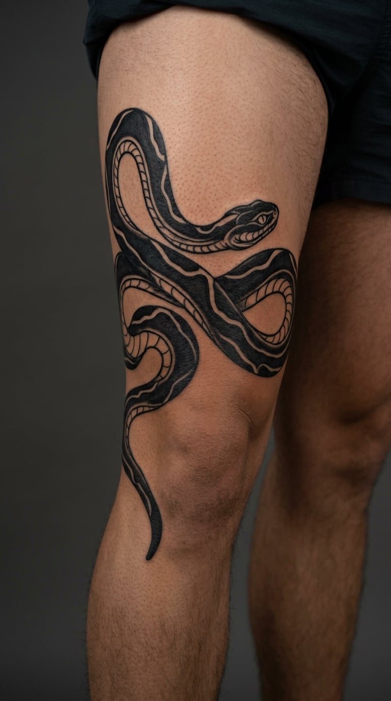 Snake Coiled Around the Thigh