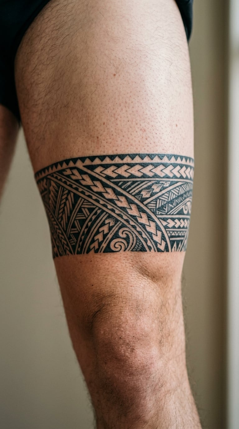 Tribal-Inspired Polynesian Style Thigh Wrap