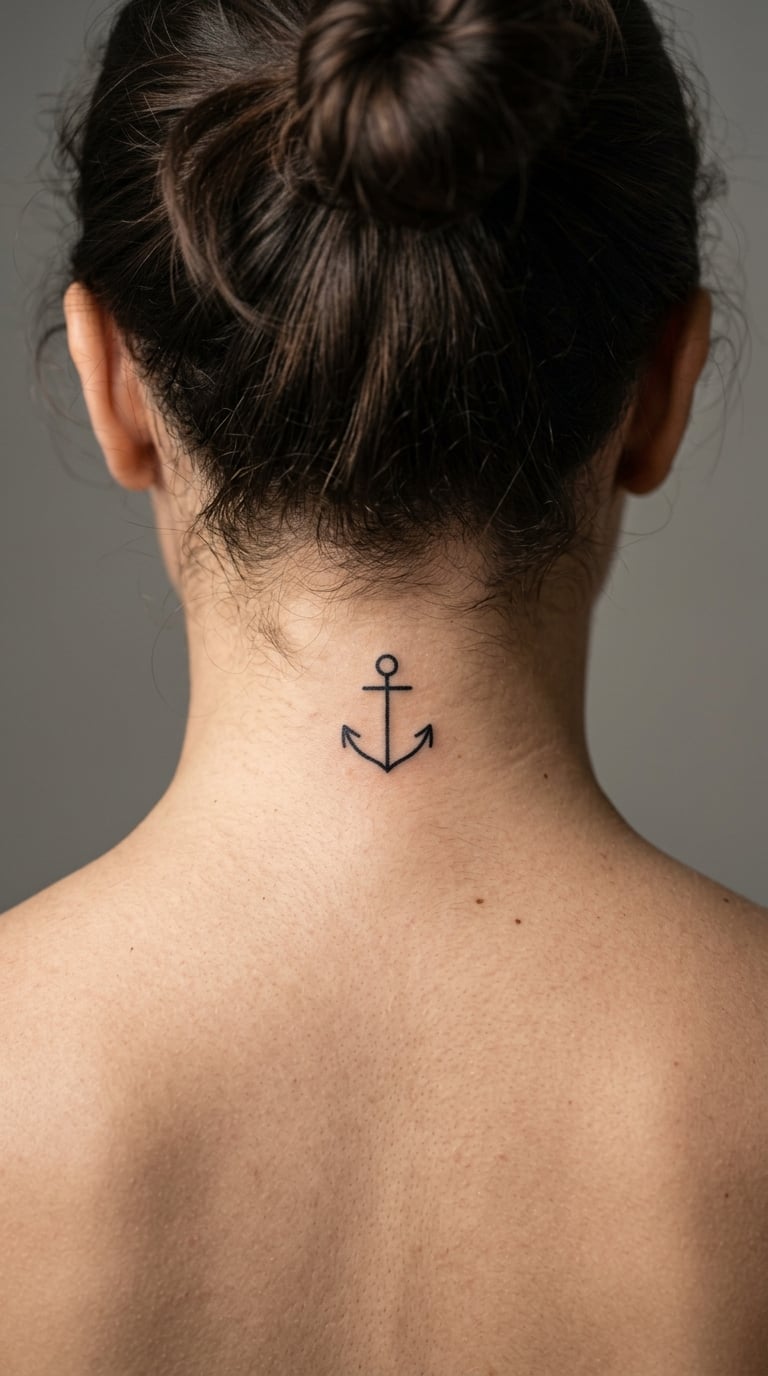 Outline Anchor on the Nape of the Neck