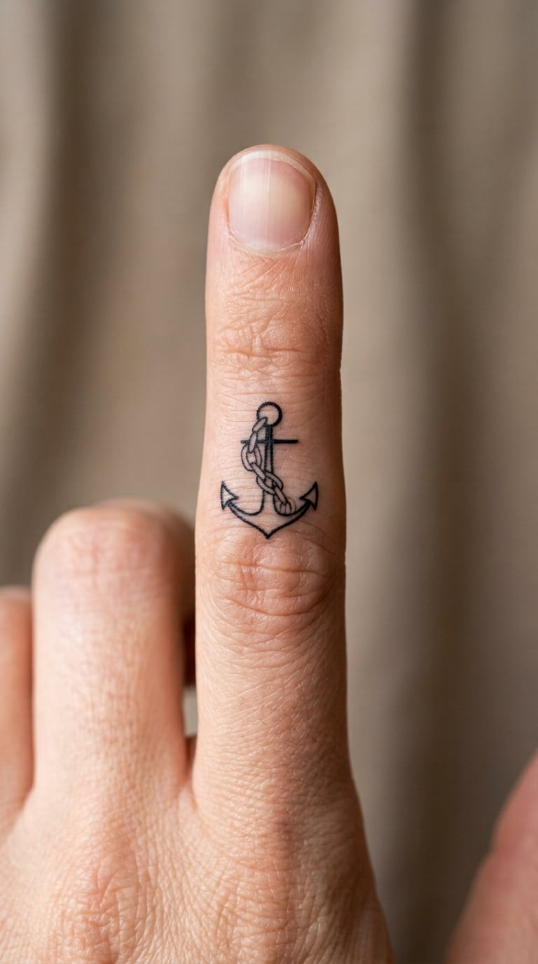 Chain-Link Anchor on the Side of a Finger