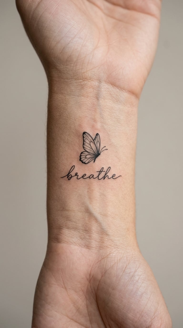 Butterfly with a Name or Date Beneath