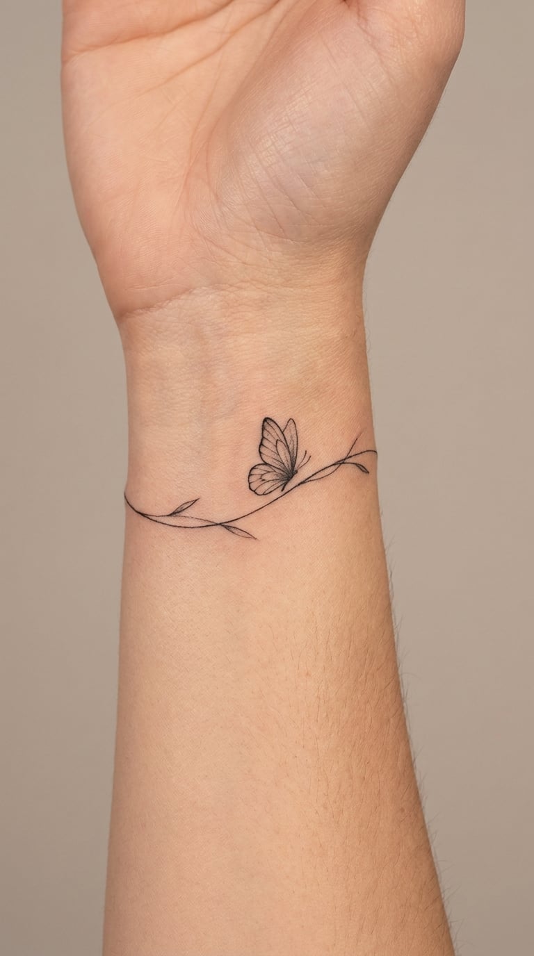 Butterfly on a Vine Wrist Wrap
