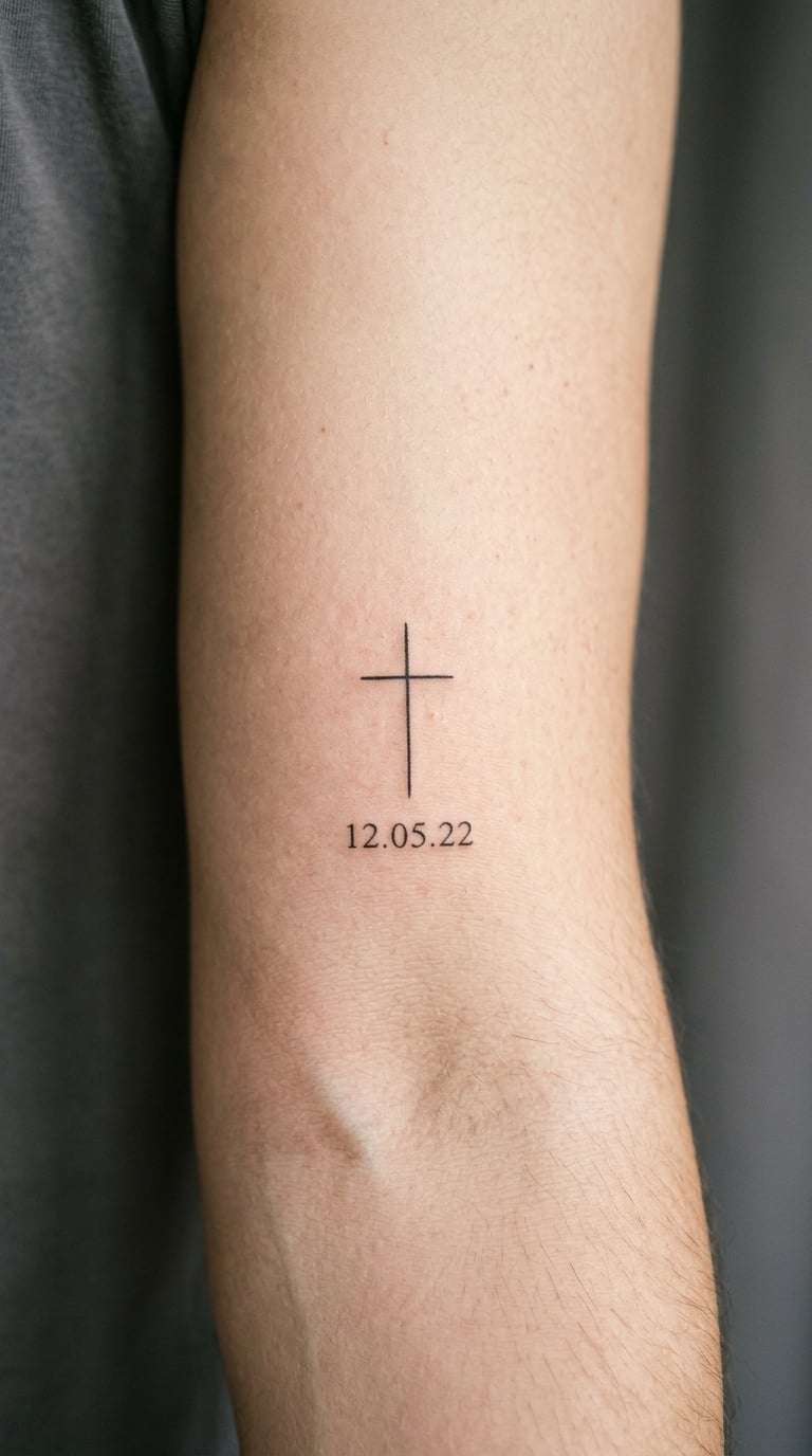 Cross with a Date on the Inner Arm