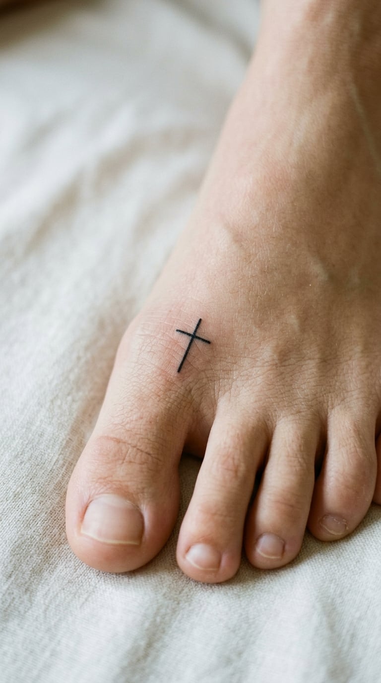 Cross on the Top of the Foot Near the Big Toe