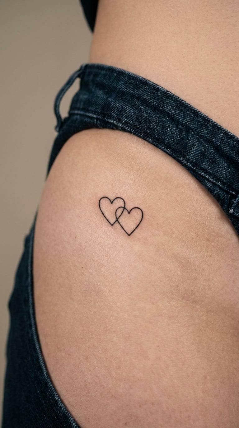 Overlapping Double Heart on the Hip