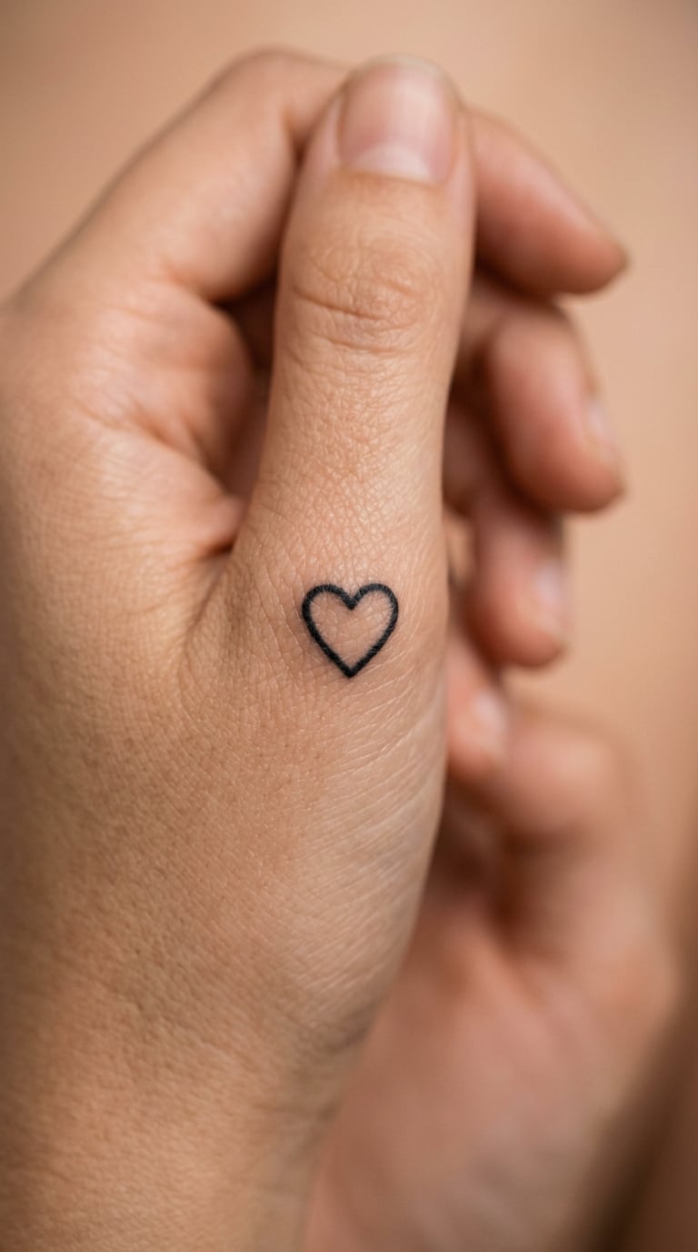 Outline Heart on the Back of the Hand
