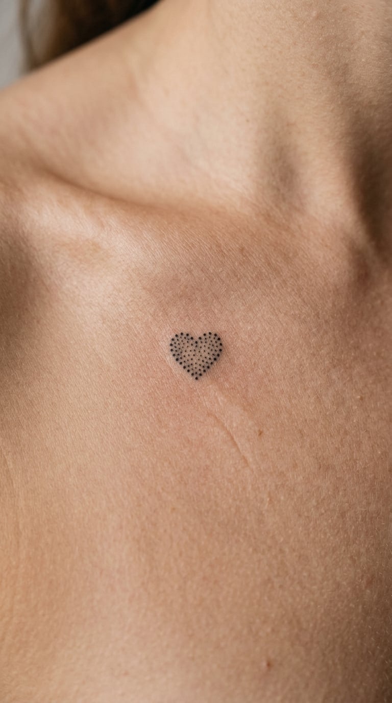 Freckle Heart on the Collarbone