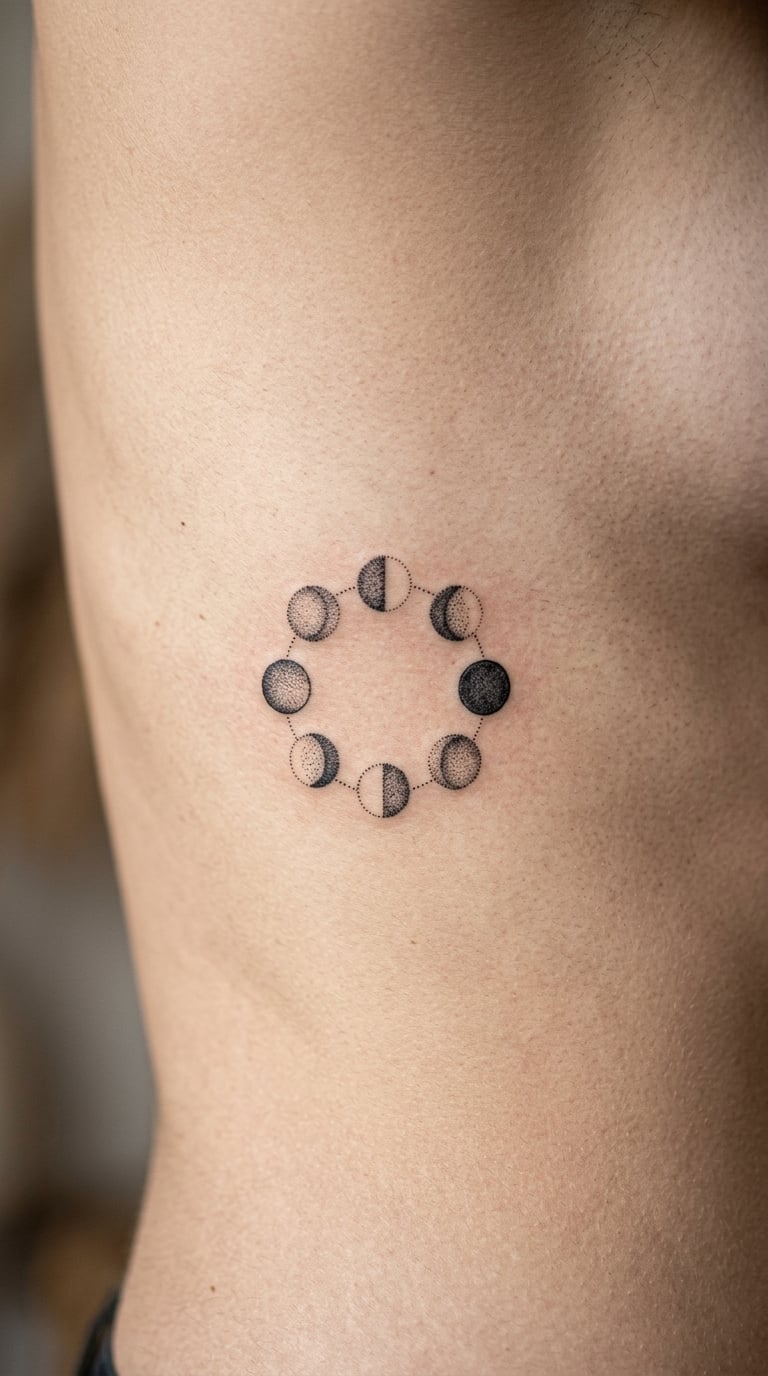 Moon Phases in a Ring of Dotwork