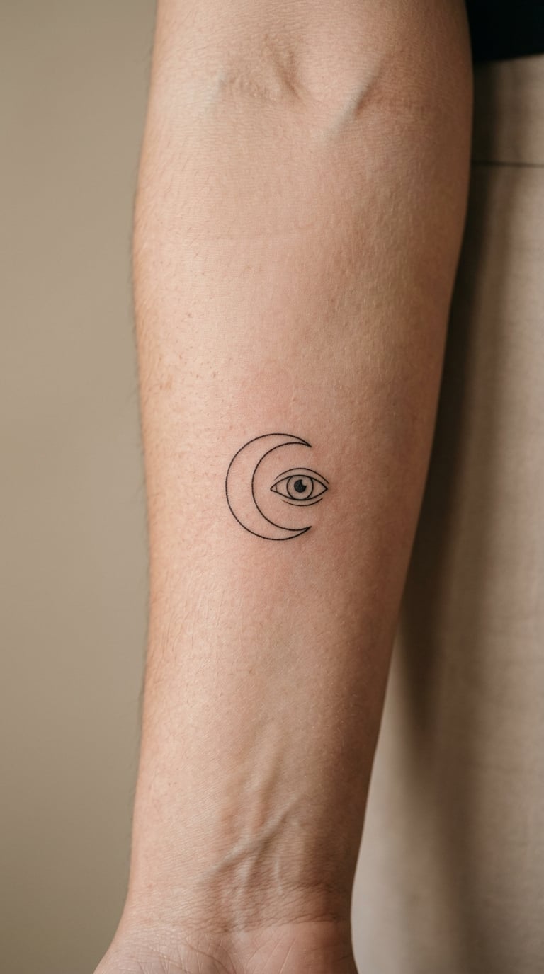Crescent and an Eye on the Inner Forearm