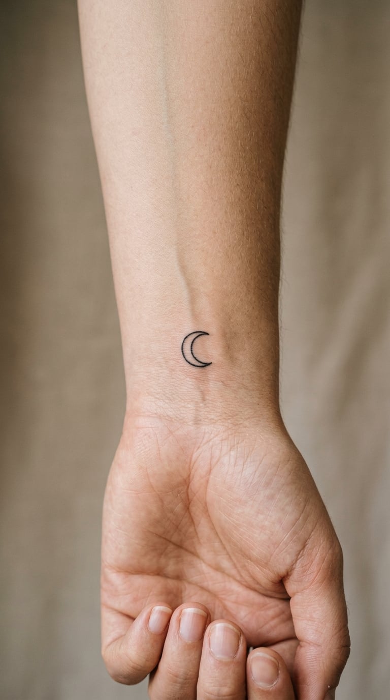 Single Crescent on the Inner Wrist